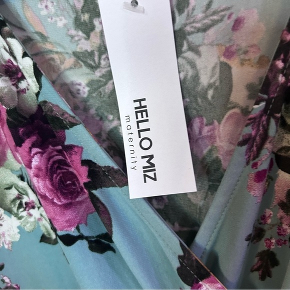 Floral V-Neck Dress in Blue and Purple Hello Miz Xl NWT - Picture 3 of 5